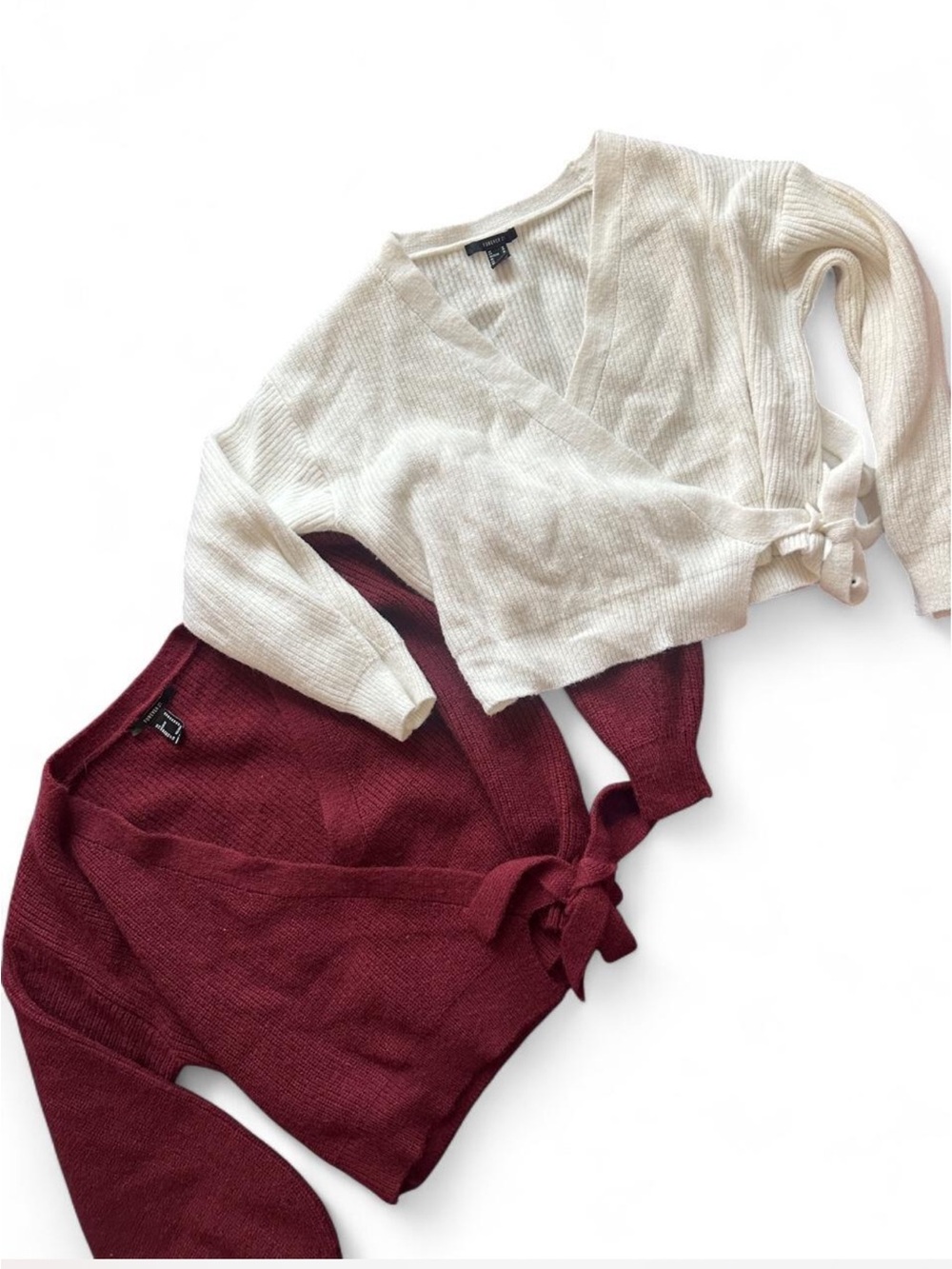 Women’s fall knit wrap top sweater bundle forever 21